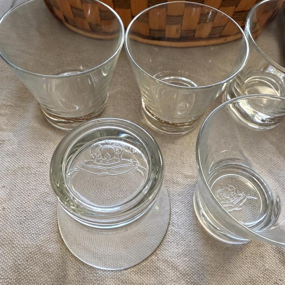 Vintage Crown royal made in Italy whiskey glasses set of 5